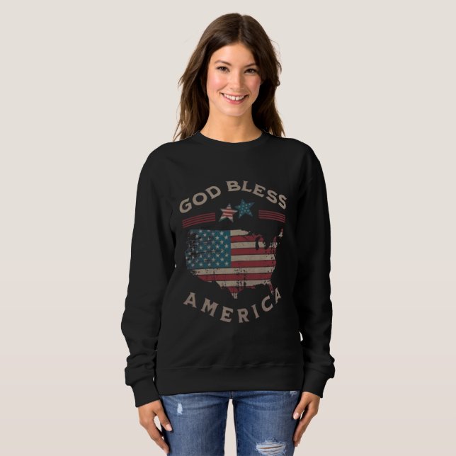 Sudadera con capucha Patriot God Bless America par (Anverso completo)