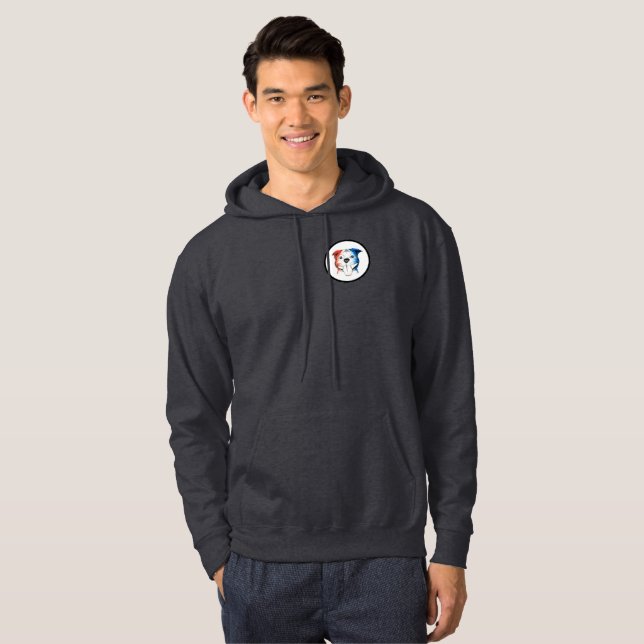 Sudadera con capucha patriótica del pitbull de PBR (Anverso completo)