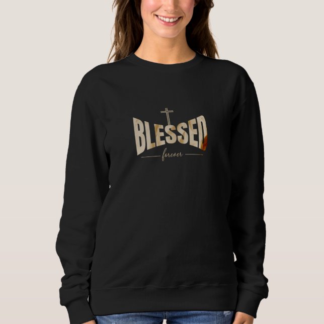 Sudadera con capucha personalizable Bendecida Por  (Anverso)