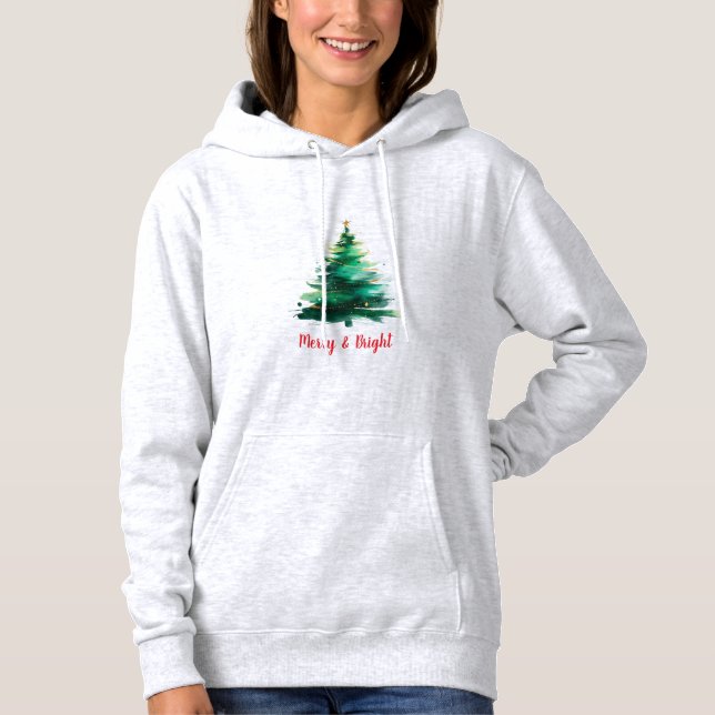 Sudadera con capucha personalizada Merry & Bright  (Anverso)