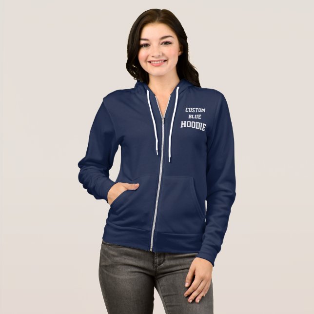 Sudadera con capucha personalizada para mujer NAVY (Anverso completo)