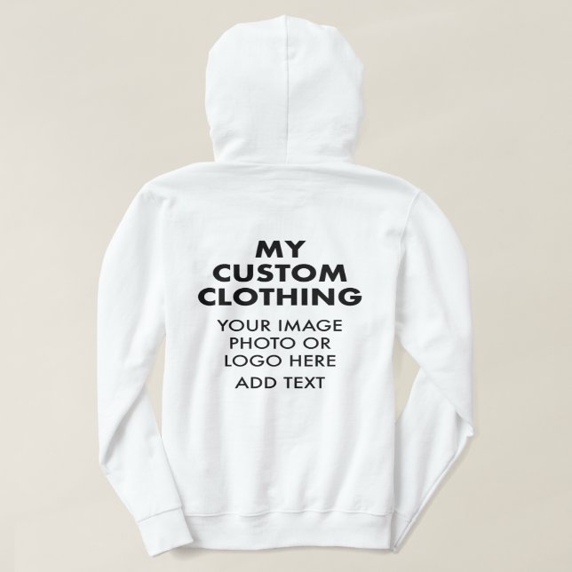 Sudadera con capucha personalizada para MUJERES BL (Reverso del diseño)