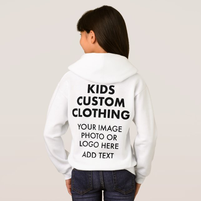 Sudadera con capucha personalizada para NIÑAS - BL (Reverso completo)