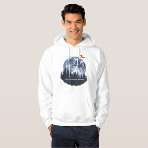 Sudadera con capucha Picos del bosque a la luz de