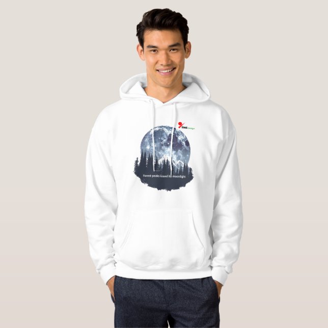 Sudadera con capucha Picos del bosque a la luz de  (Anverso completo)
