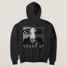 Sudadera con capucha Pop Art Vegana AF en Negro y