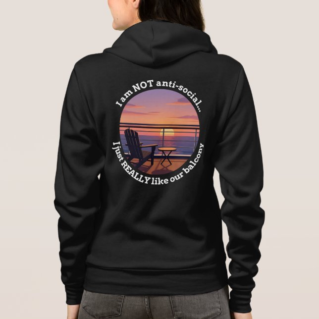 Sudadera con capucha premium para cónyuge introver (Reverso)