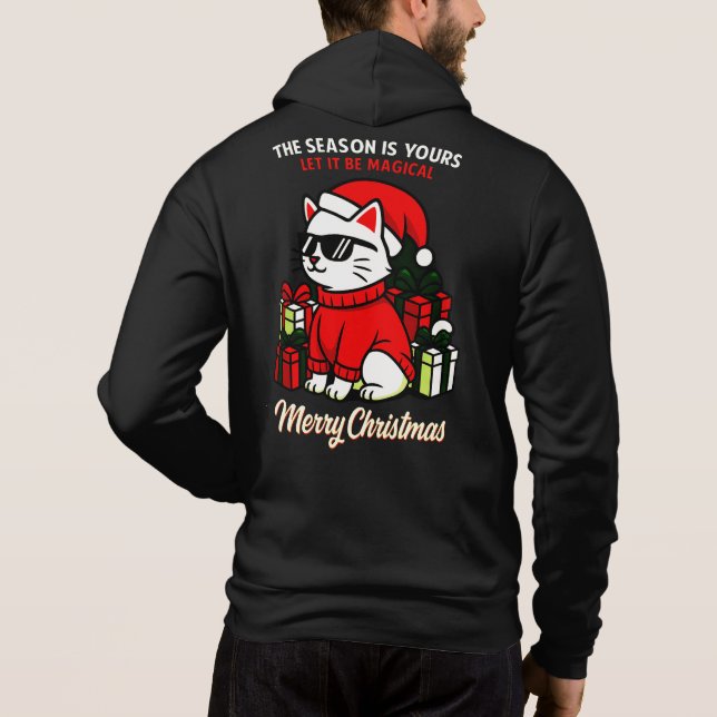 Sudadera con capucha Premium para hombre Cool Cat  (Reverso)