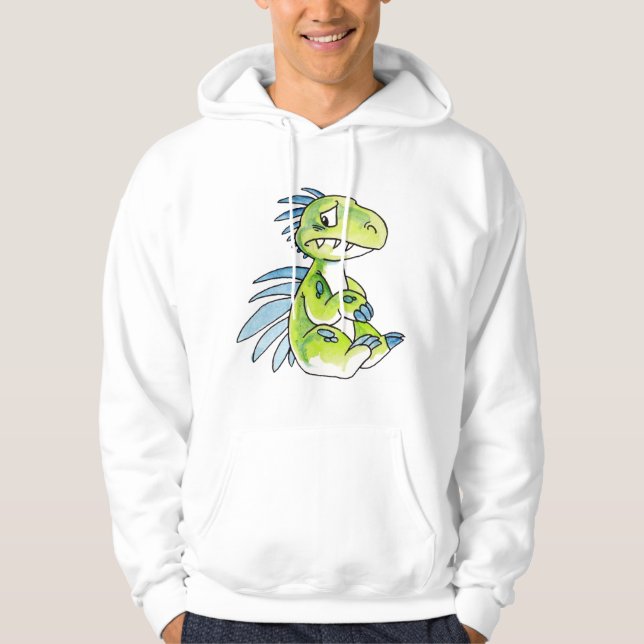 Sudadera con capucha preocupante del dinosaurio (Anverso)