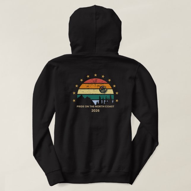 Sudadera con capucha Pride on the North Coast 2026 (Reverso del diseño)