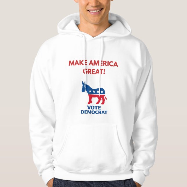 Sudadera con capucha Pro-Democracia Vote Demócrata (Anverso)