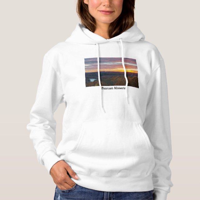 Sudadera con capucha puesta de sol de otoño en las (Anverso)
