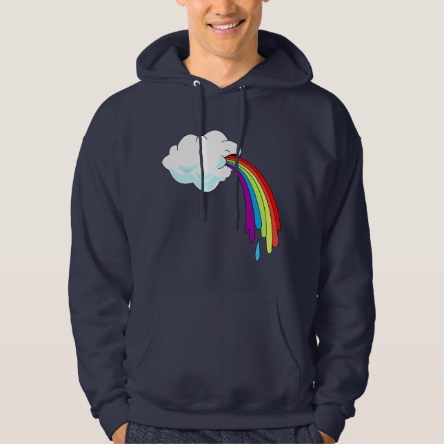 Sudadera con capucha Puking del arco iris de la (Anverso)