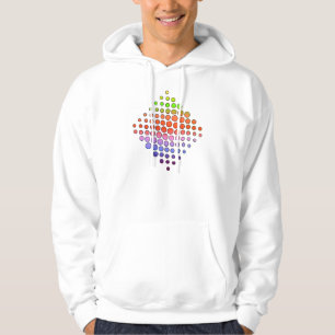 Sudadera con capucha punteada arco iris