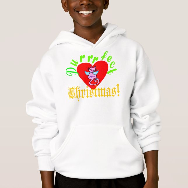 ♫♥Sudadera con capucha Purrrfecta de Navidad para  (Anverso)
