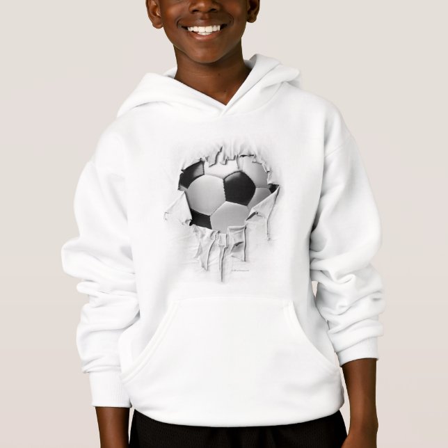 Sudadera con capucha rasgada del fútbol (Anverso)