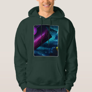 Sudadera con capucha retro cósmica multiverso galá