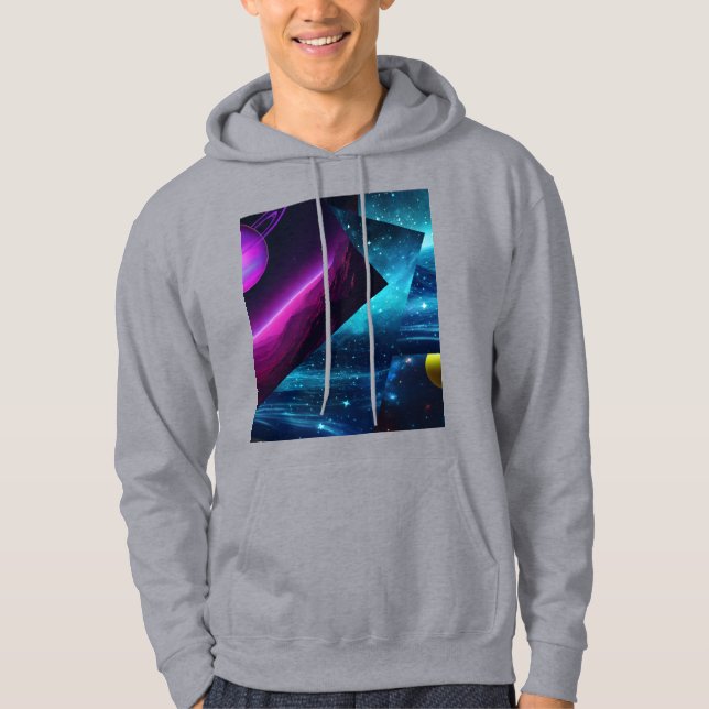 Sudadera con capucha retro cósmica multiverso para (Anverso)