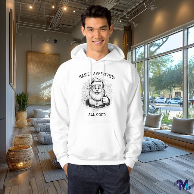 Sudadera con capucha Retro Santa - Diseño negro de (Subido por el creador)