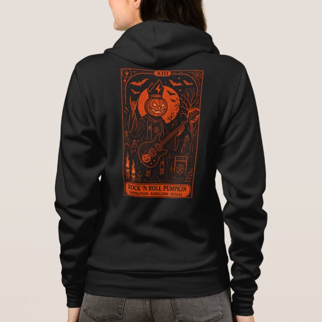 Sudadera con capucha Rock 'N Roll Pumpkin Tarot Ca (Reverso)