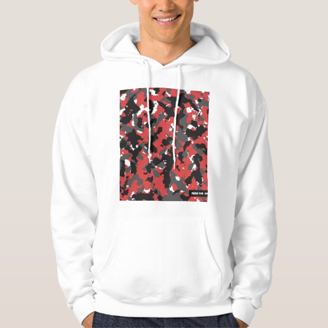 Sudadera con capucha roja de la tecnología de Camo (Anverso)