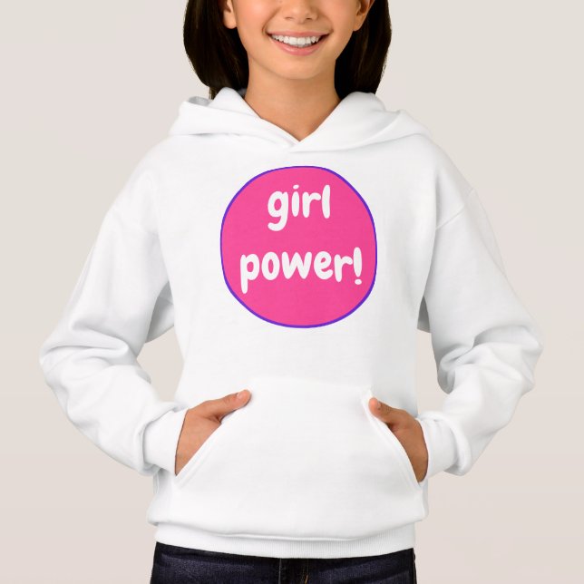 Sudadera con capucha rosa y morada de Girl Power (Anverso)