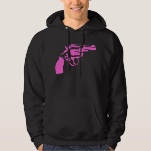 Sudadera con capucha rosada de la pistola