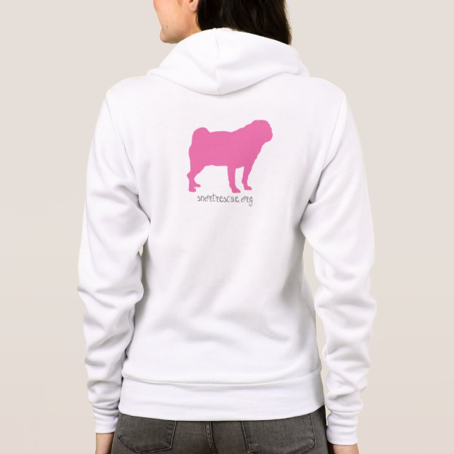 Sudadera con capucha rosada del barro amasado del (Reverso)