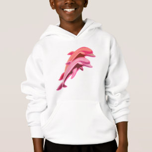 Sudadera con capucha rosada del diseño del delfí