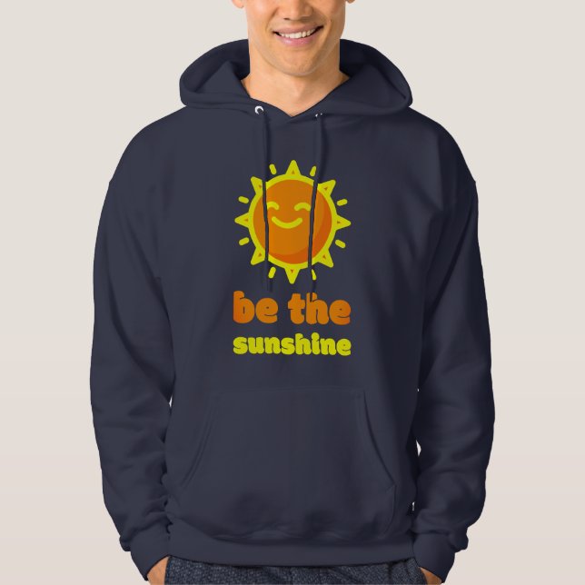 Sudadera con capucha Sé el sol azul marino (Anverso)