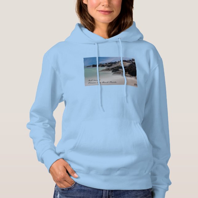 Sudadera con capucha Shell Island Rocks And Waves  (Anverso)