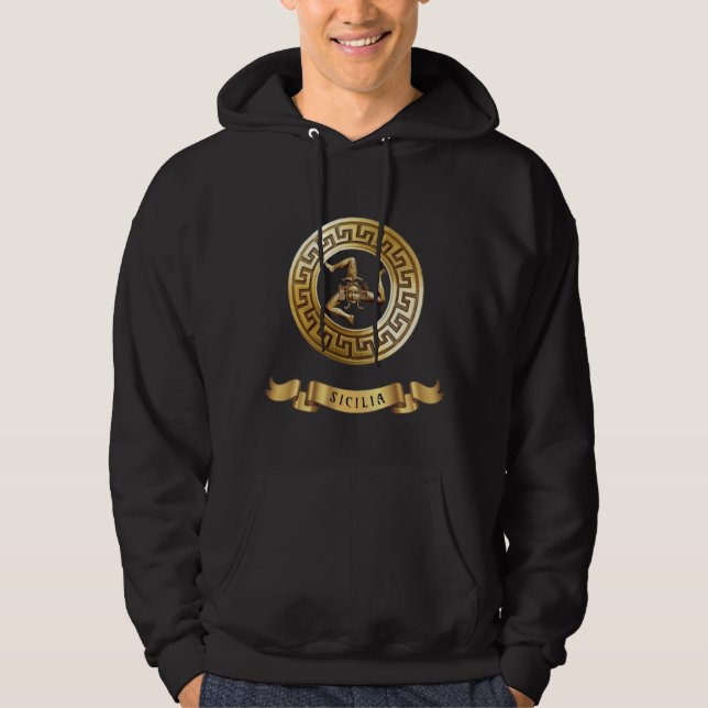 Sudadera con capucha SICILIA (Símbolo Trinacria Do (Anverso)