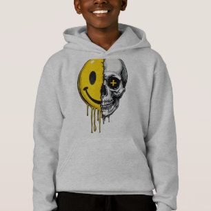Sudadera con capucha Skull Smiley Drip – Diseño at
