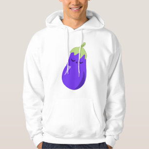 Sudadera con capucha soñolienta de la berenjena