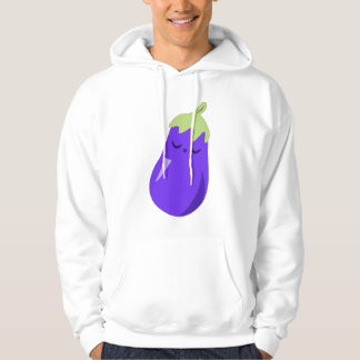 Sudadera con capucha soñolienta de la berenjena