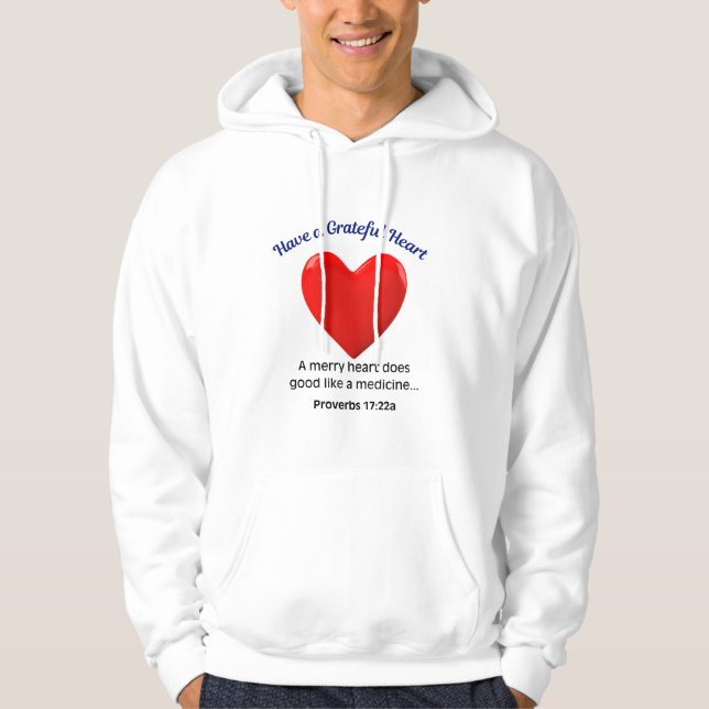 Sudadera con capucha 'Tener un corazón agradecido' (Anverso)