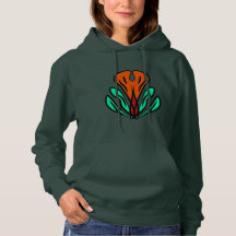 Sudadera con capucha tribal verde