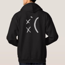 Sudadera con capucha triste de la cara - negro
