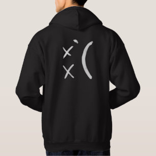 Sudadera con capucha triste de la cara - negro