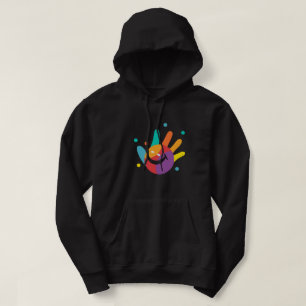 Sudadera con capucha unisex de huellas de manos so