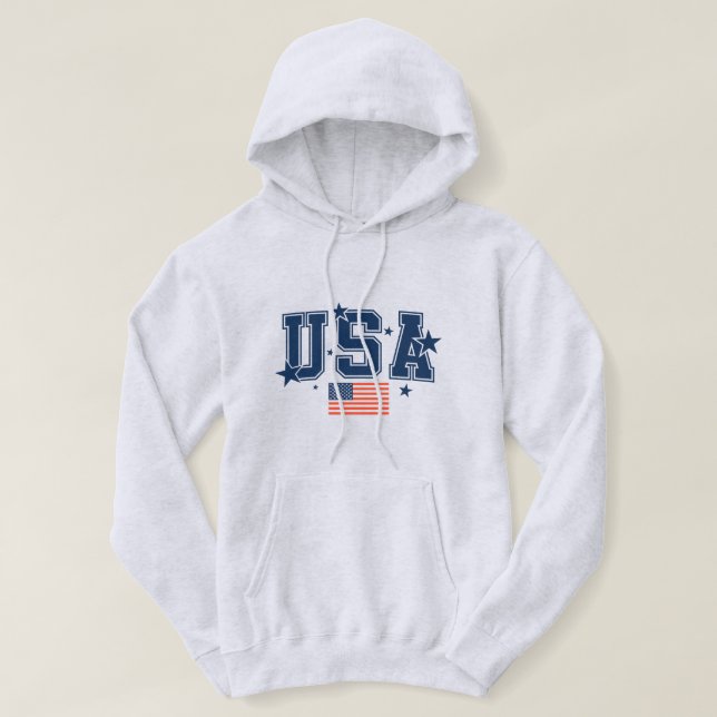 Sudadera con capucha USA para hombres (Diseño del anverso)