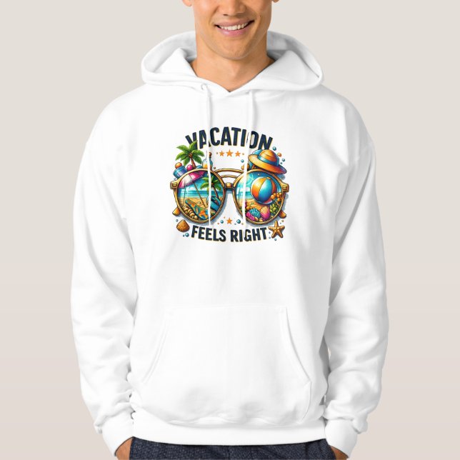 Sudadera con capucha Vacation Feels Right EE. UU. (Anverso)