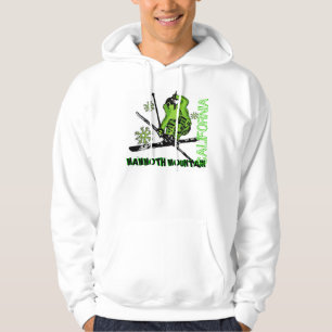 Sudadera con capucha verde de neón del esquí de