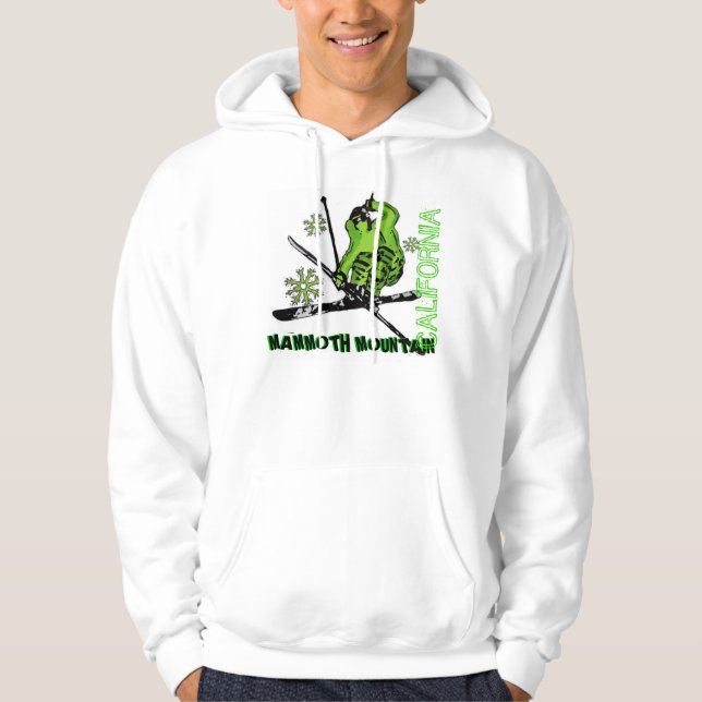 Sudadera con capucha verde de neón del esquí de (Anverso)