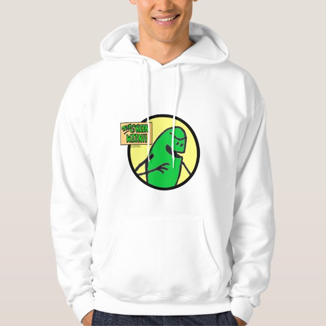 Sudadera con capucha verde del logotipo de Weenii (Anverso)