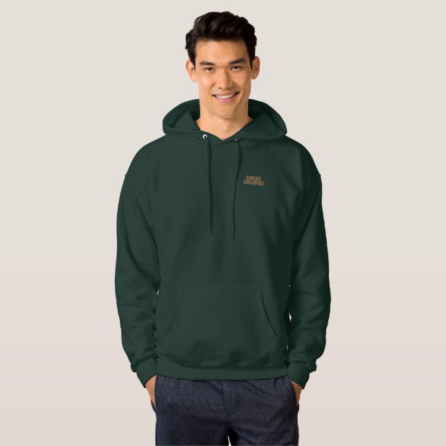 Sudadera con capucha verde oscuro para hombres Mud (Anverso completo)