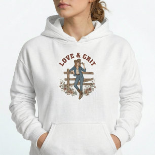 Sudadera con capucha vintage de vaquera del oeste 