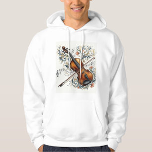Sudadera con capucha vintage de violín artístico y