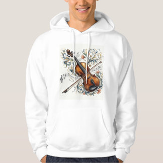 Sudadera con capucha vintage de violín artístico y
