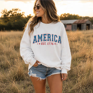 Sudadera con capucha vintage patriótica America Es